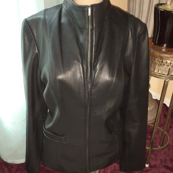 JLC New York Women's Leather Blazer Jacket - Picture 3 of 8